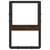 Vegghylle med stang brun eik 20x25x30 cm