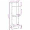 Vegghylle 3 etasjer grå sonoma 30x25x100 cm konstruert tre