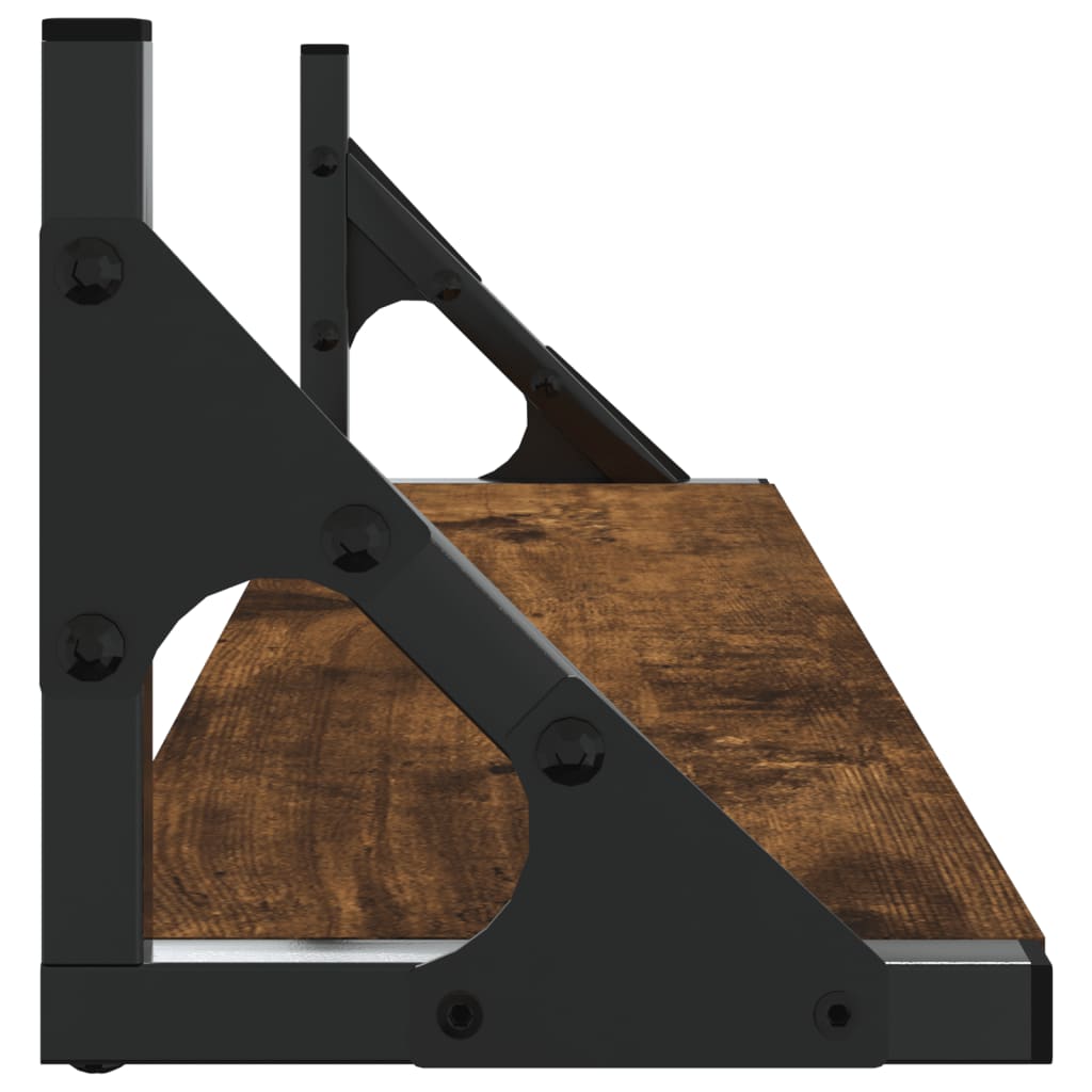 Vegghyller 2 stk røkt eik 60x15x15,5 cm