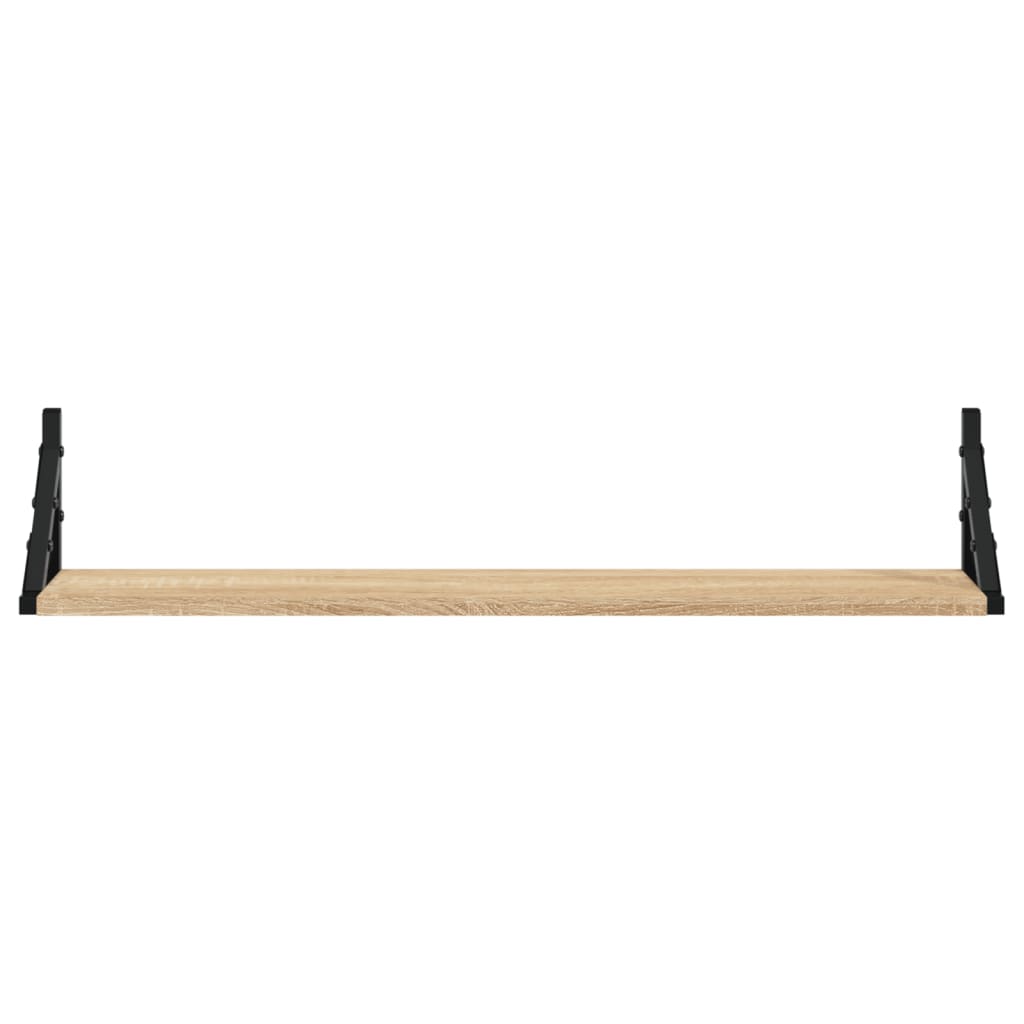 Vegghyller 2 stk Sonoma eik 80x15x15,5 cm konstruert tre