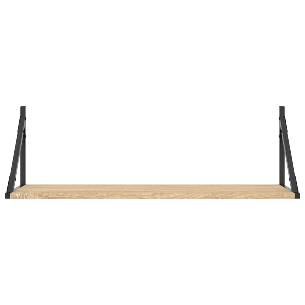 Vegghyller 2 stk Sonoma eik 80x25x25,5 cm konstruert tre