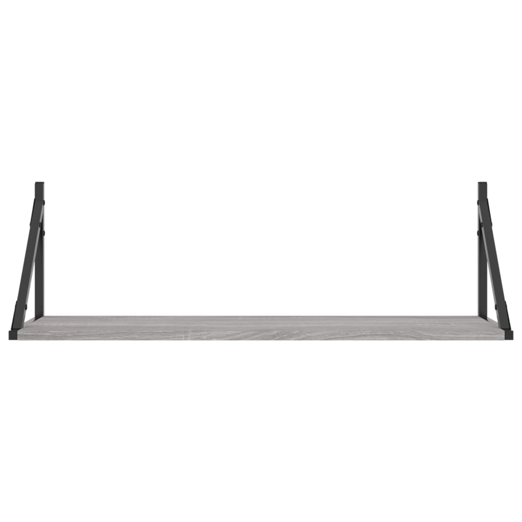 Vegghyller 2 stk grå sonoma 80x25x25,5 cm konstruert tre