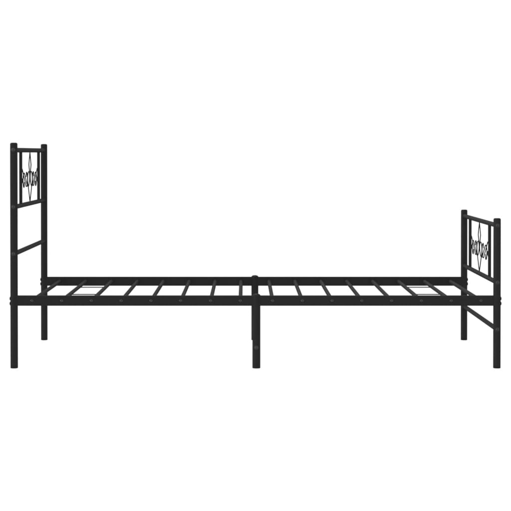 Sengeramme i metall med hode- og fotgavl svart 90x190 cm vidaXL