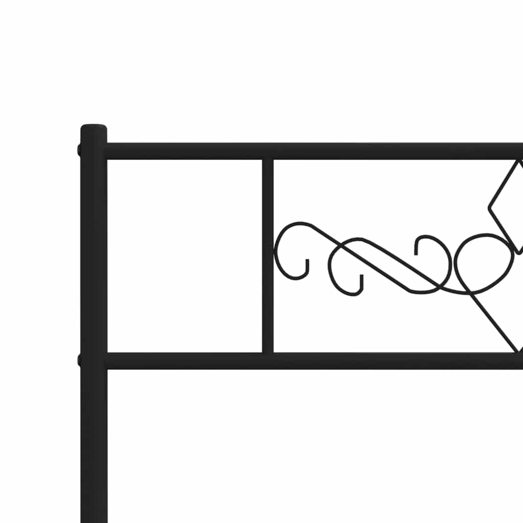 Sengeramme i metall med hode- og fotgavl svart 100x200 cm vidaXL