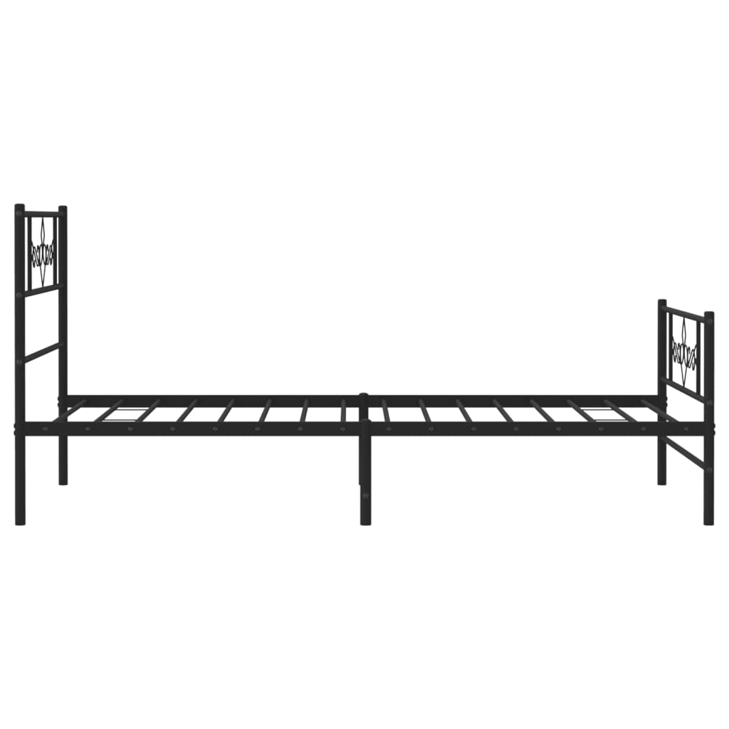 Sengeramme i metall med hode- og fotgavl svart 107x203 cm vidaXL