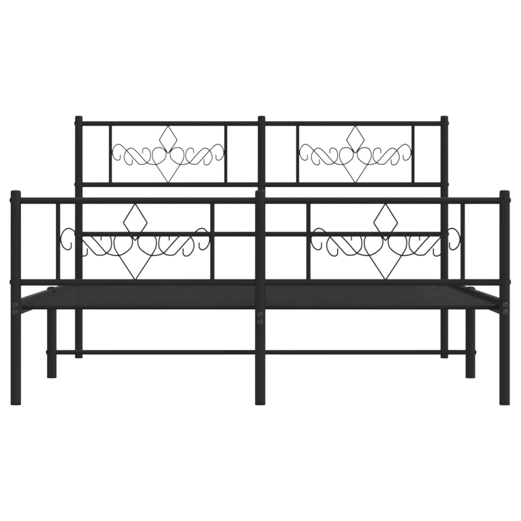 Sengeramme i metall uten madrass med fotgavl svart 160x200 cm vidaXL