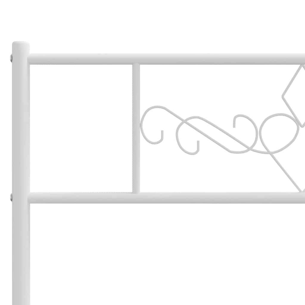 Sengeramme i metall med hodegavl hvit 100x200 cm