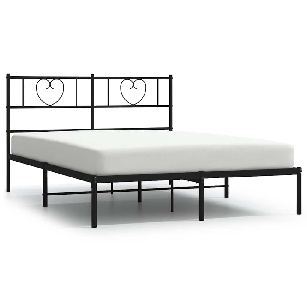 Sengeramme i metall med hodegavl svart 160x200 cm