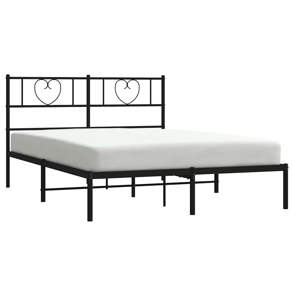 Sengeramme i metall med hodegavl svart 160x200 cm