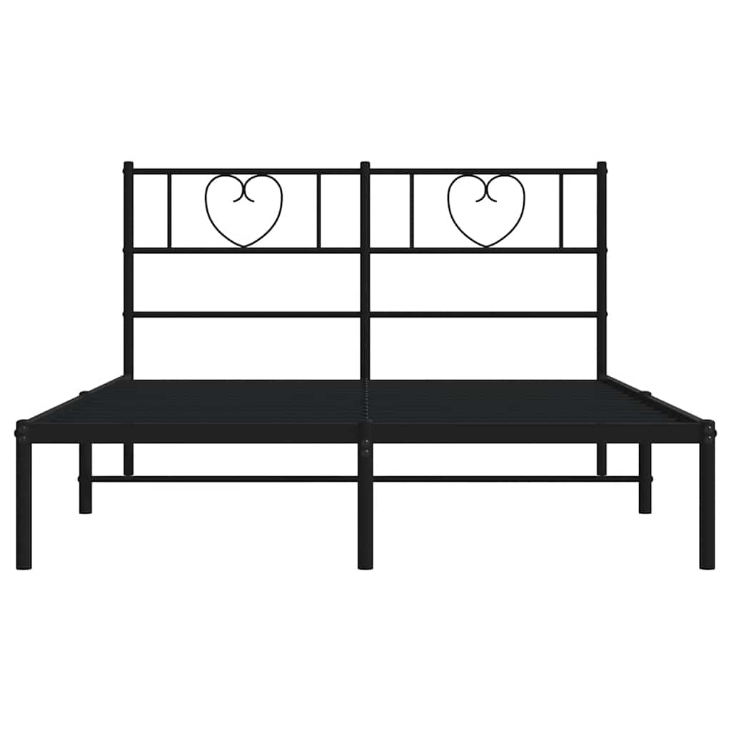 Sengeramme i metall med hodegavl svart 160x200 cm