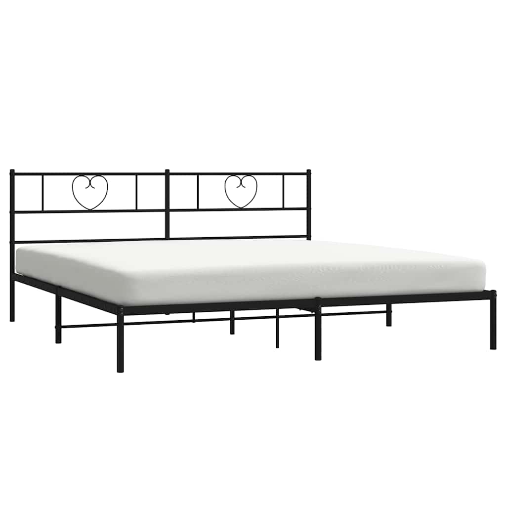 Sengeramme i metall med sengegavl svart 180x200 cm vidaXL