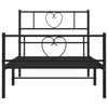 Sengeramme i metall med hode- og fotgavl svart 90x200 cm