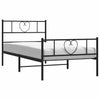 Sengeramme i metall med hode- og fotgavl svart 100x190 cm