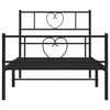 Sengeramme i metall med hode- og fotgavl svart 100x190 cm