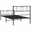 Sengeramme i metall med hode- og fotgavl svart 100x190 cm