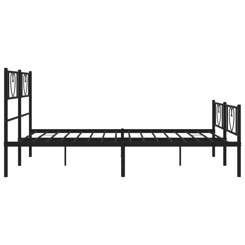 Sengeramme i metall uten madrass med fotgavl svart 160x200 cm vidaXL