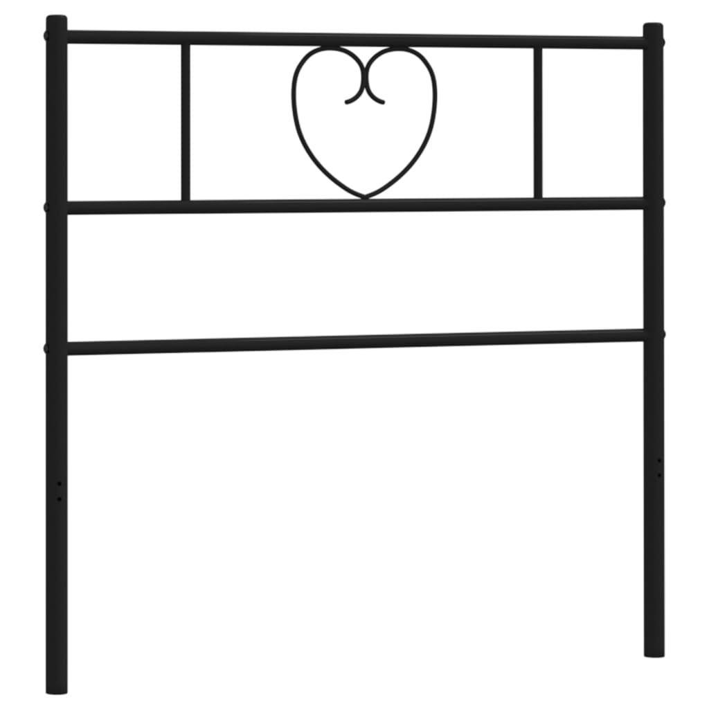 Utskiftbar sengegavl i metall svart 90 cm vidaXL
