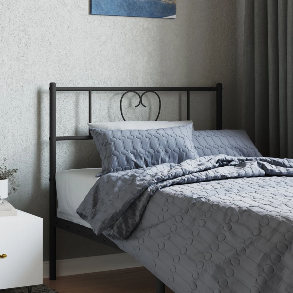 Utskiftbar sengegavl i metall svart 90 cm vidaXL