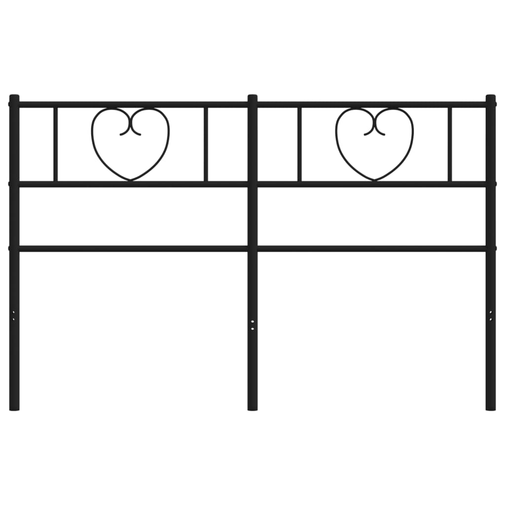 Utskiftbar sengegavl i metall svart 135 cm vidaXL