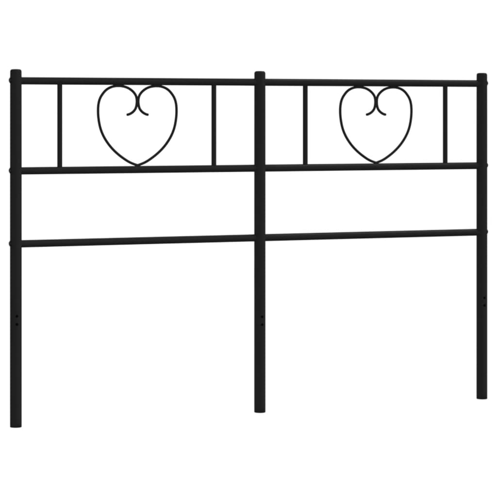 Utskiftbar sengegavl i metall svart 140 cm vidaXL