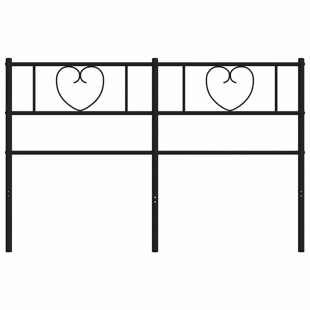 Utskiftbar sengegavl i metall svart 150 cm vidaXL