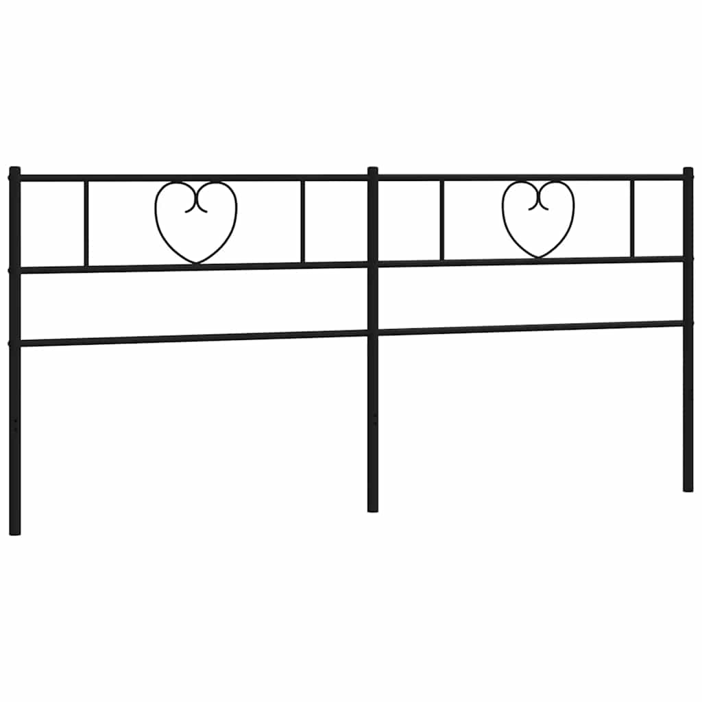 Utskiftbar sengegavl i metall svart 180 cm vidaXL
