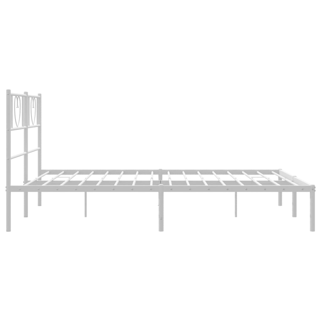 Sengeramme i metall med sengegavl hvit 160x200 cm vidaXL