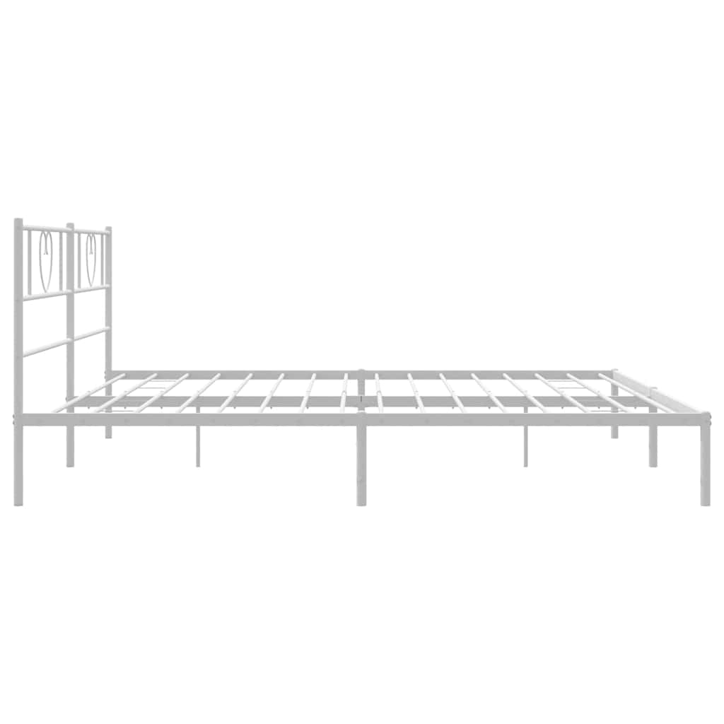 Sengeramme i metall med sengegavl hvit 180x200 cm vidaXL