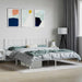Sengeramme i metall med sengegavl hvit 180x200 cm vidaXL