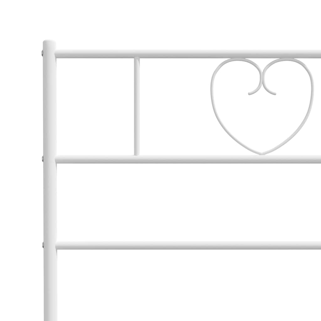 Sengeramme i metall med hode- og fotgavl hvit 135x190 cm vidaXL