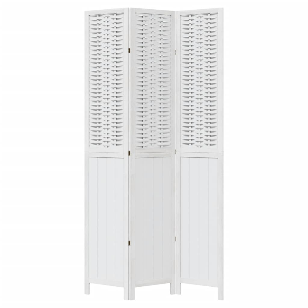 Romdeler 3 paneler hvit heltre keisertre