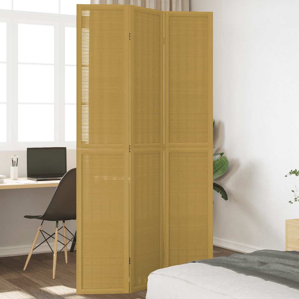Romdeler 3 paneler brun heltre keisertre vidaXL