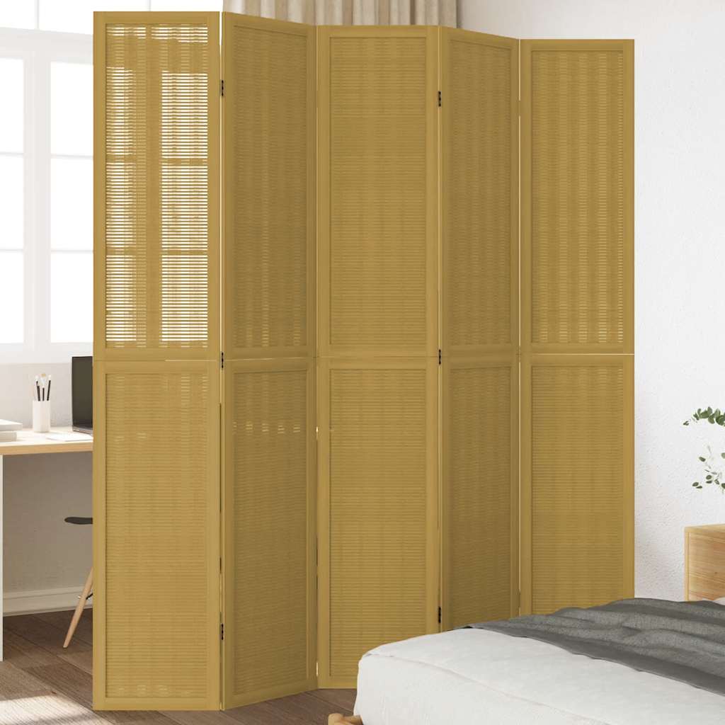 Romdeler 5 paneler brun heltre keisertre vidaXL
