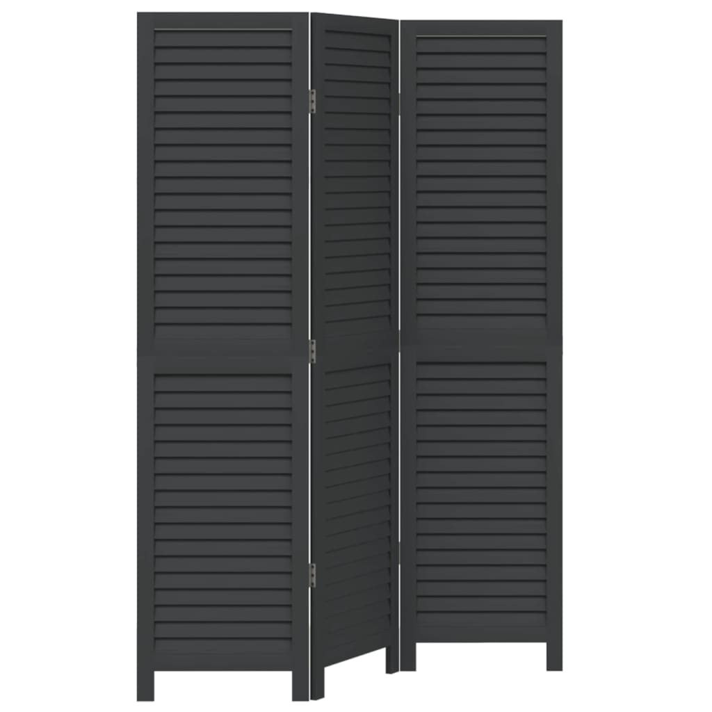 Romdeler 3 paneler svart heltre keisertre