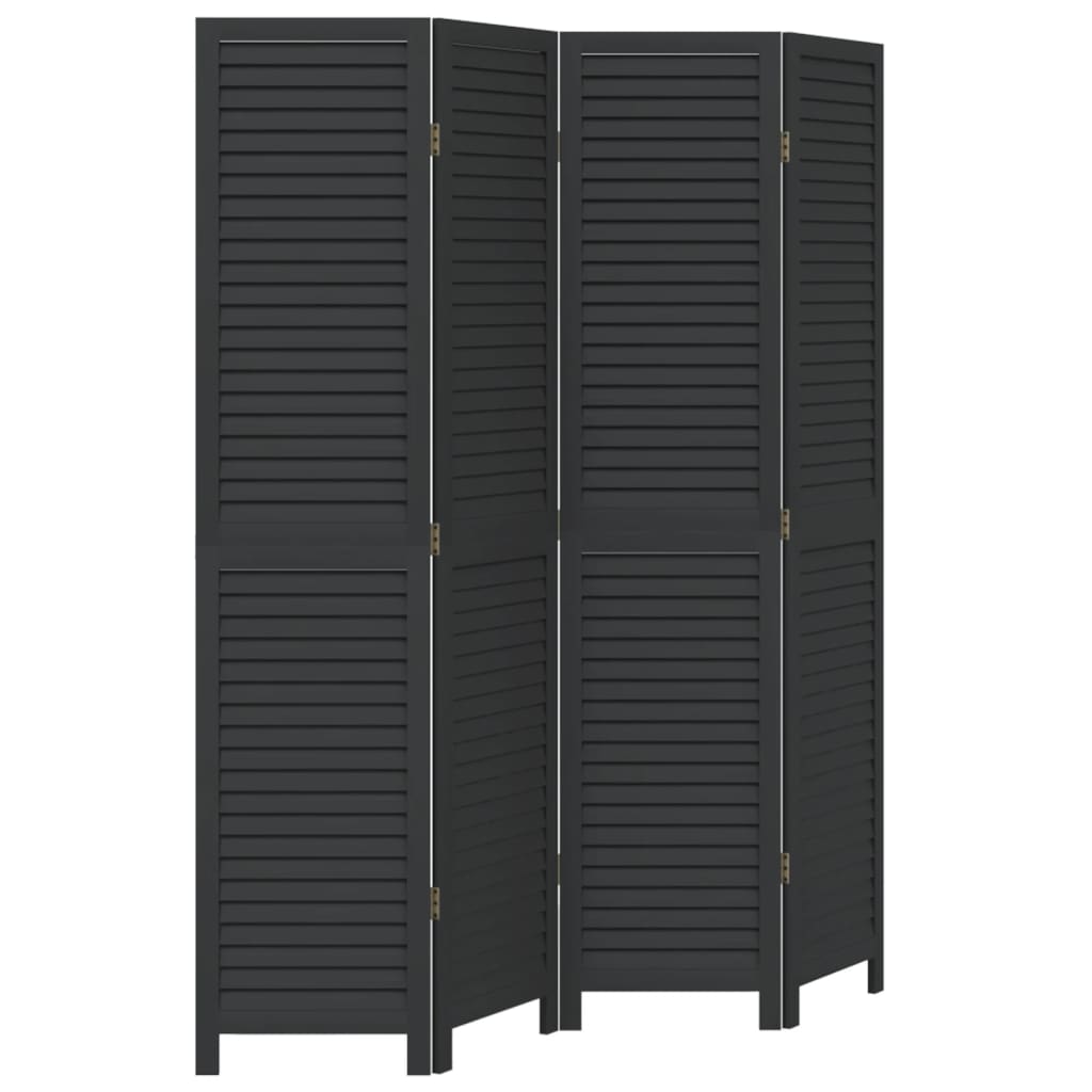Romdeler 4 paneler svart heltre keisertre