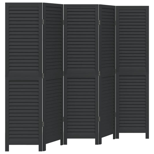 Romdeler 5 paneler svart heltre keisertre