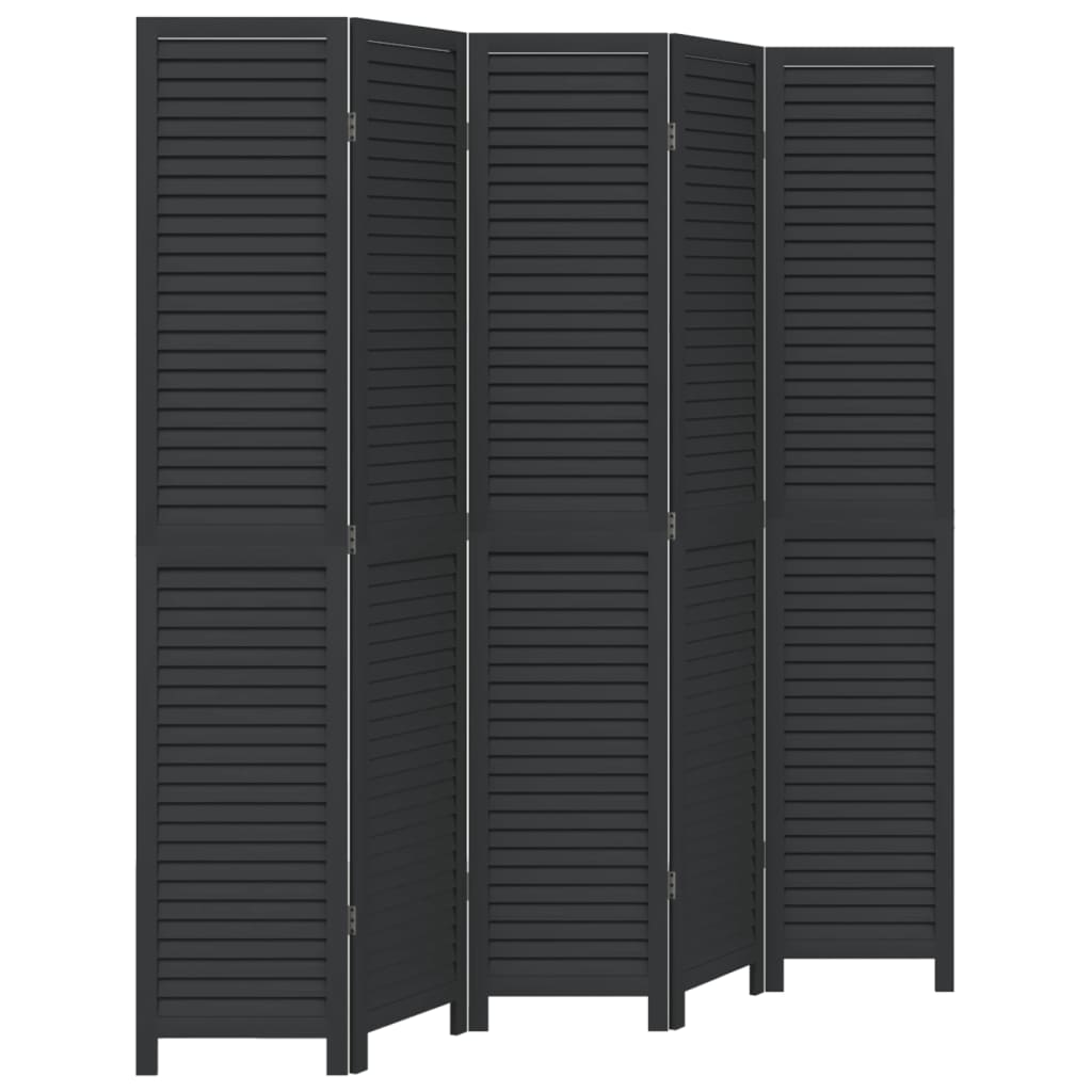 Romdeler 5 paneler svart heltre keisertre