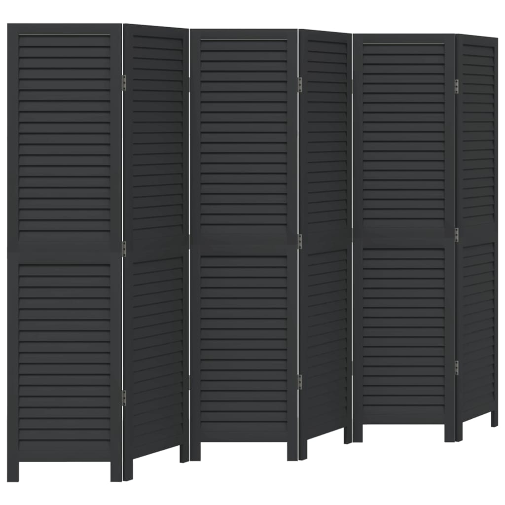 Romdeler 6 paneler svart heltre keisertre