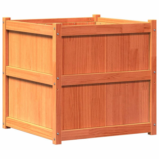 Hageplantekasse voksbrun 70x70x70 cm heltre furu