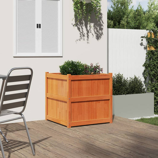 Hageplantekasse voksbrun 70x70x70 cm heltre furu