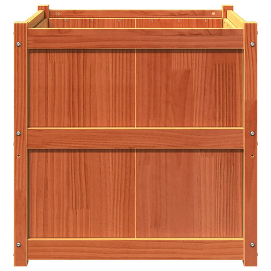 Hageplantekasse voksbrun 70x70x70 cm heltre furu