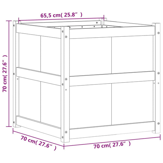 Hageplantekasse voksbrun 70x70x70 cm heltre furu