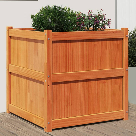 Hageplantekasse voksbrun 70x70x70 cm heltre furu