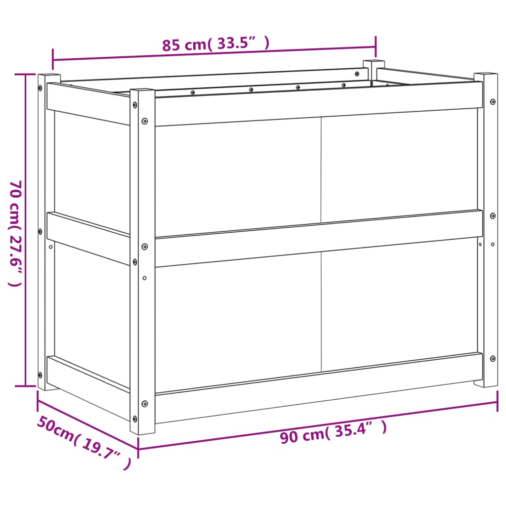Hageplantekasse 90x50x70 cm impregnert furu vidaXL