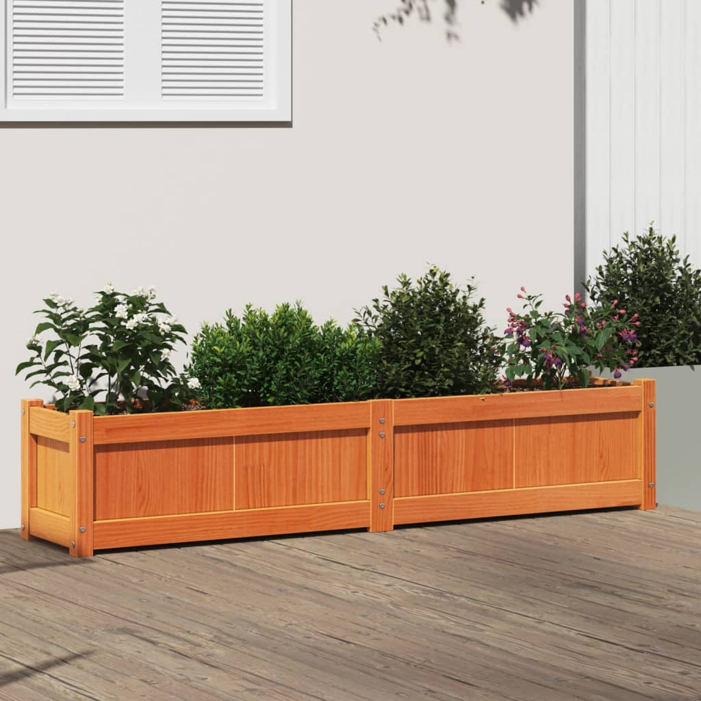 Hageplantekasse voksbrun 150x31x31 cm heltre furu