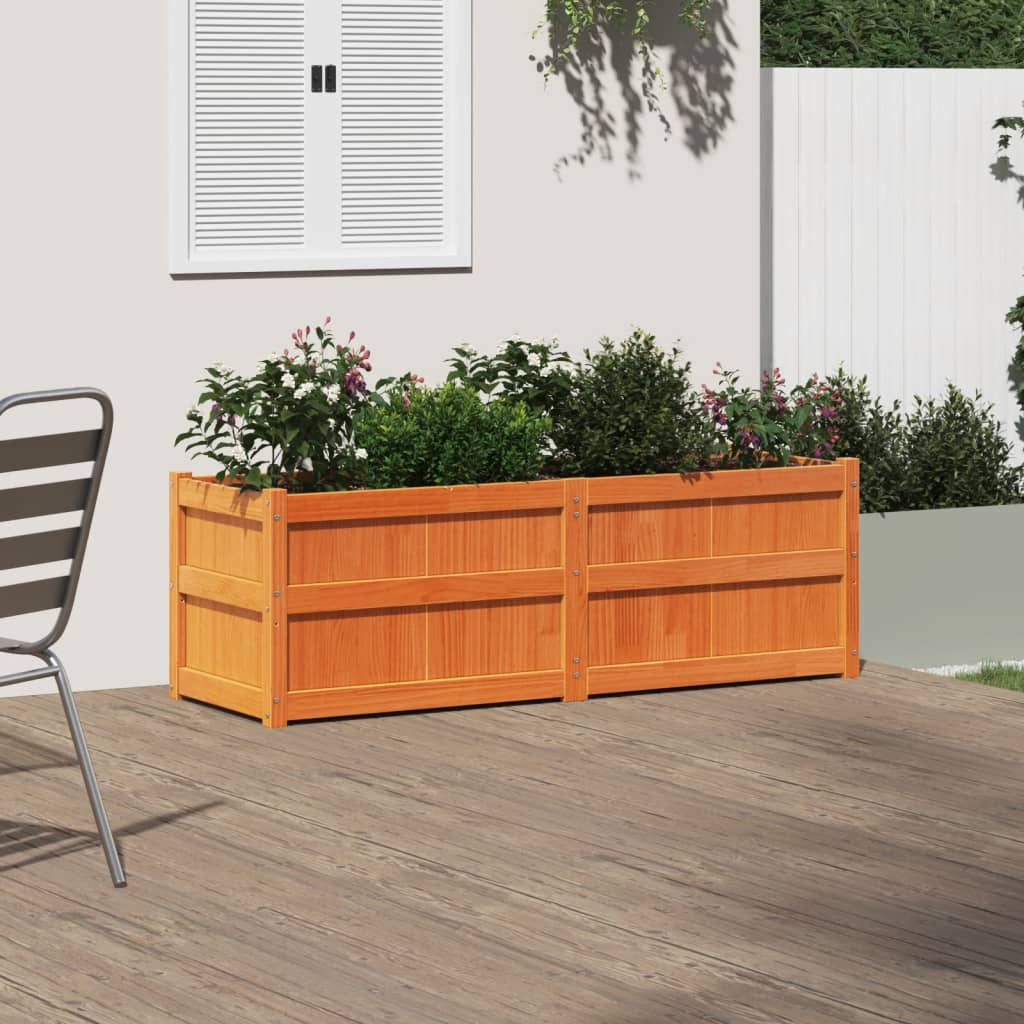Hageplantekasse voksbrun 150x50x50 cm heltre furu