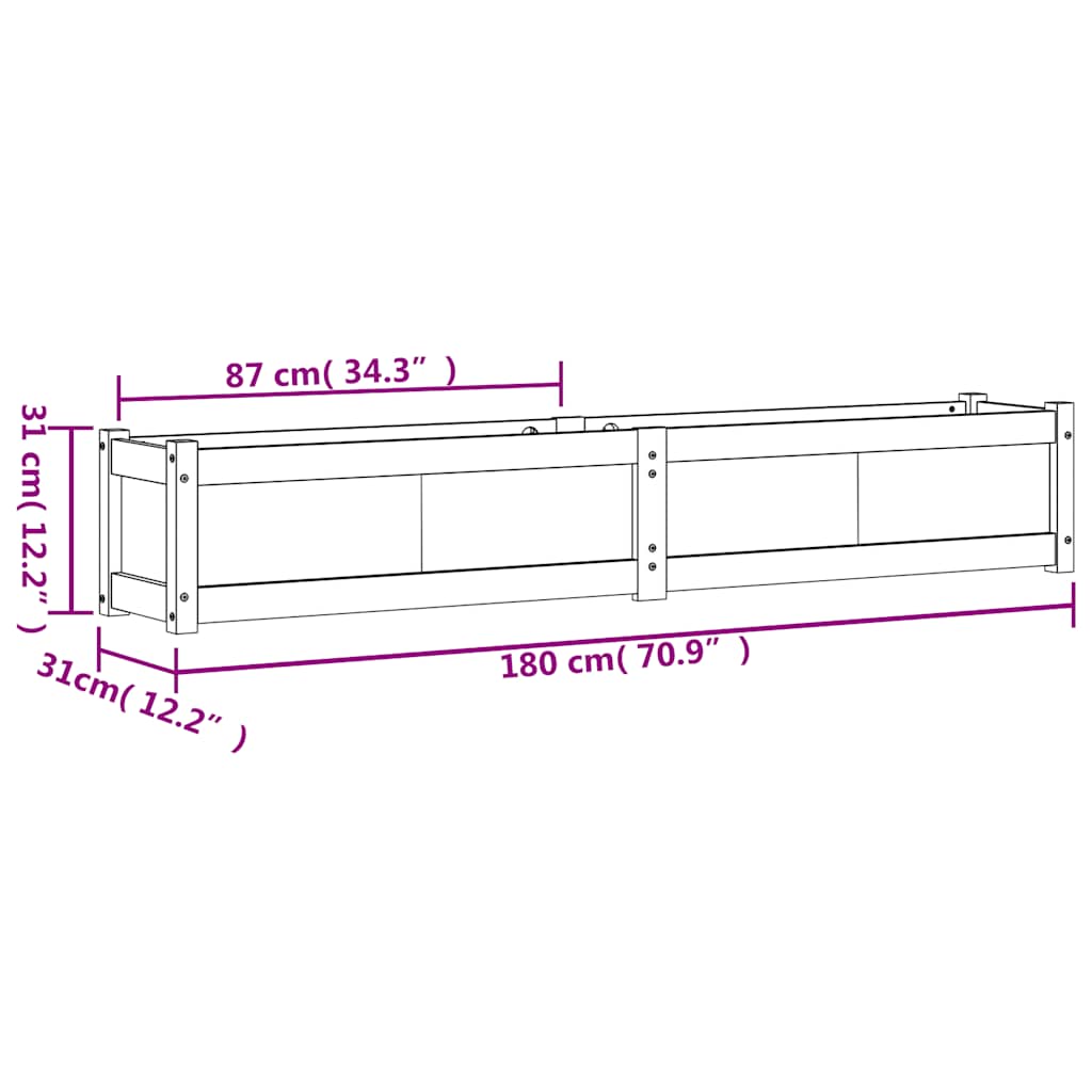 Plantekasser 2 stk heltre furu