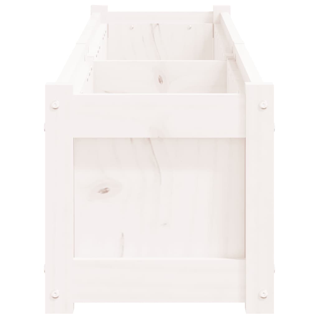 Hageplantekasse hvit 180x31x31 cm heltre furu