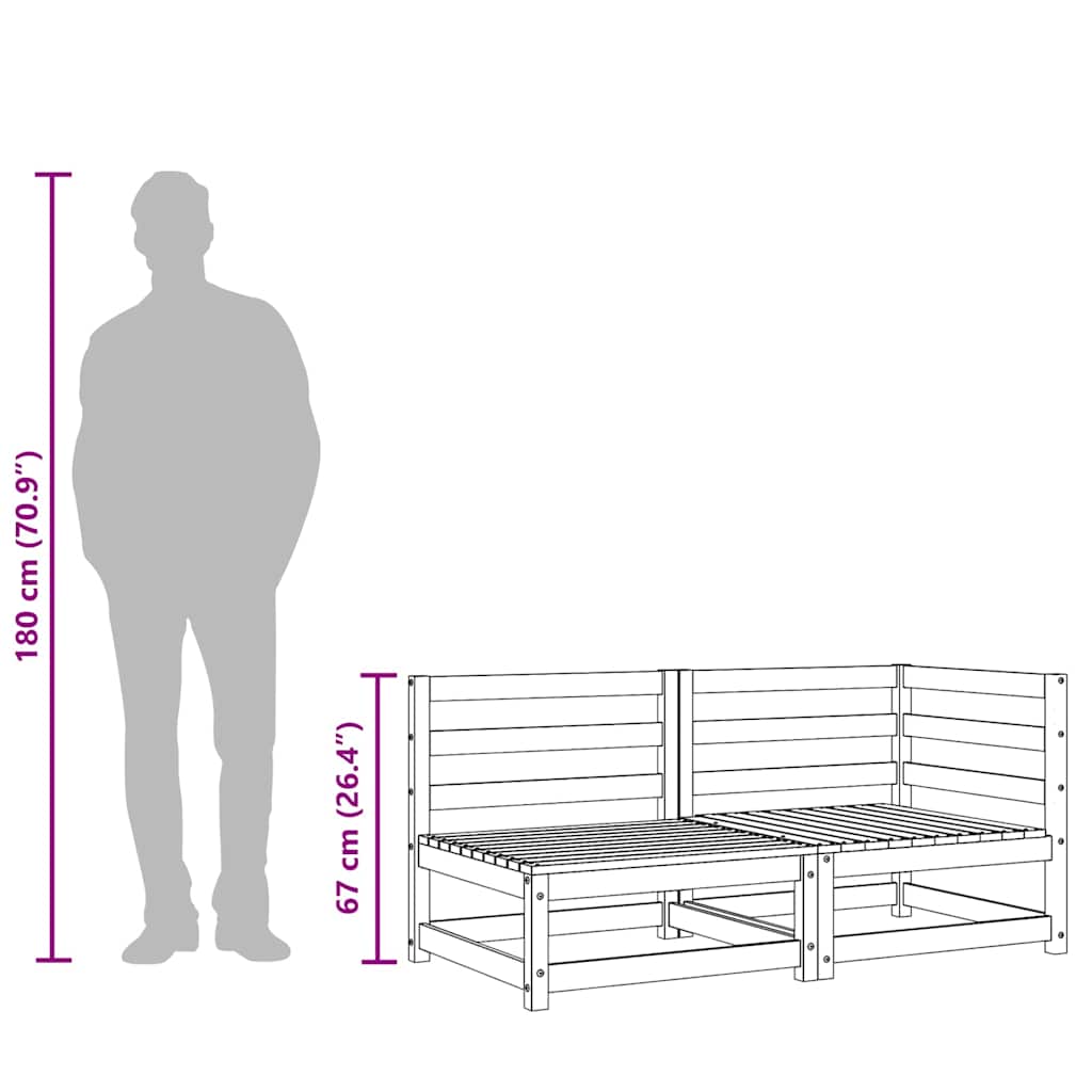 Hagesofa 2-seters heltre furu