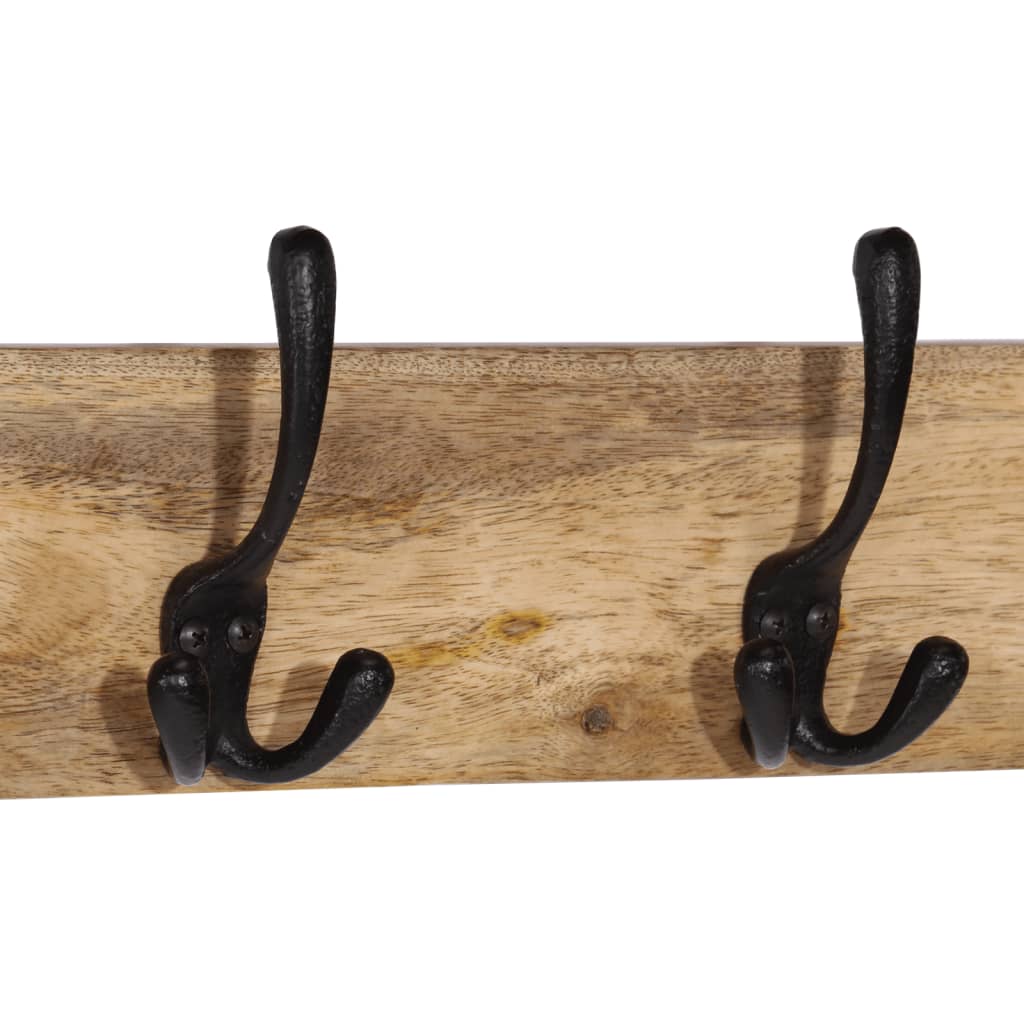 Veggmontert knaggrekke med 4 kroker heltre mango